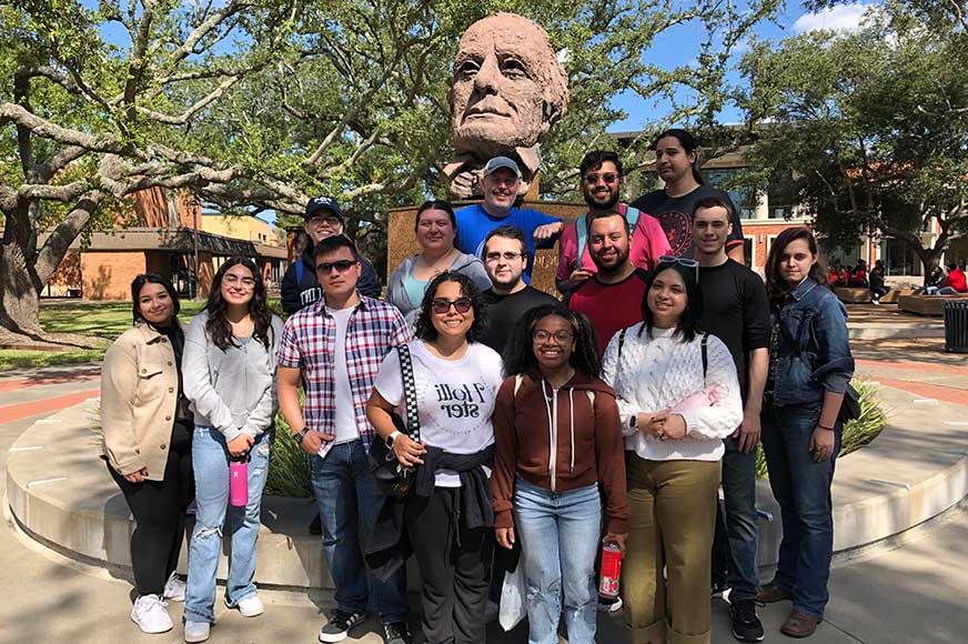 Honors students visiting Lamar University in Beaumont, Texas